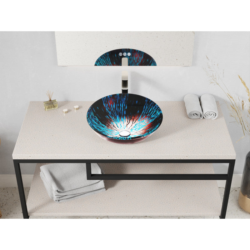 ANZZI Belissima Round Glass Vessel Bathroom Sink LS-AZ917