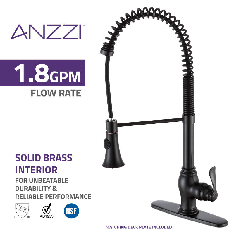 ANZZI Bastion Single Handle Standard Kitchen Faucet KF-AZ209ORB