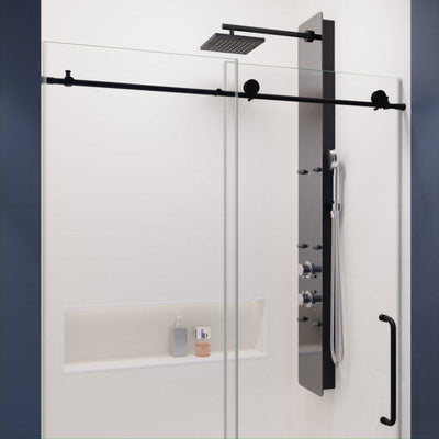 ANZZI Madam Series 48 in. by 76 in. Frameless Sliding Shower Door with Handle SD-AZ13-01MB