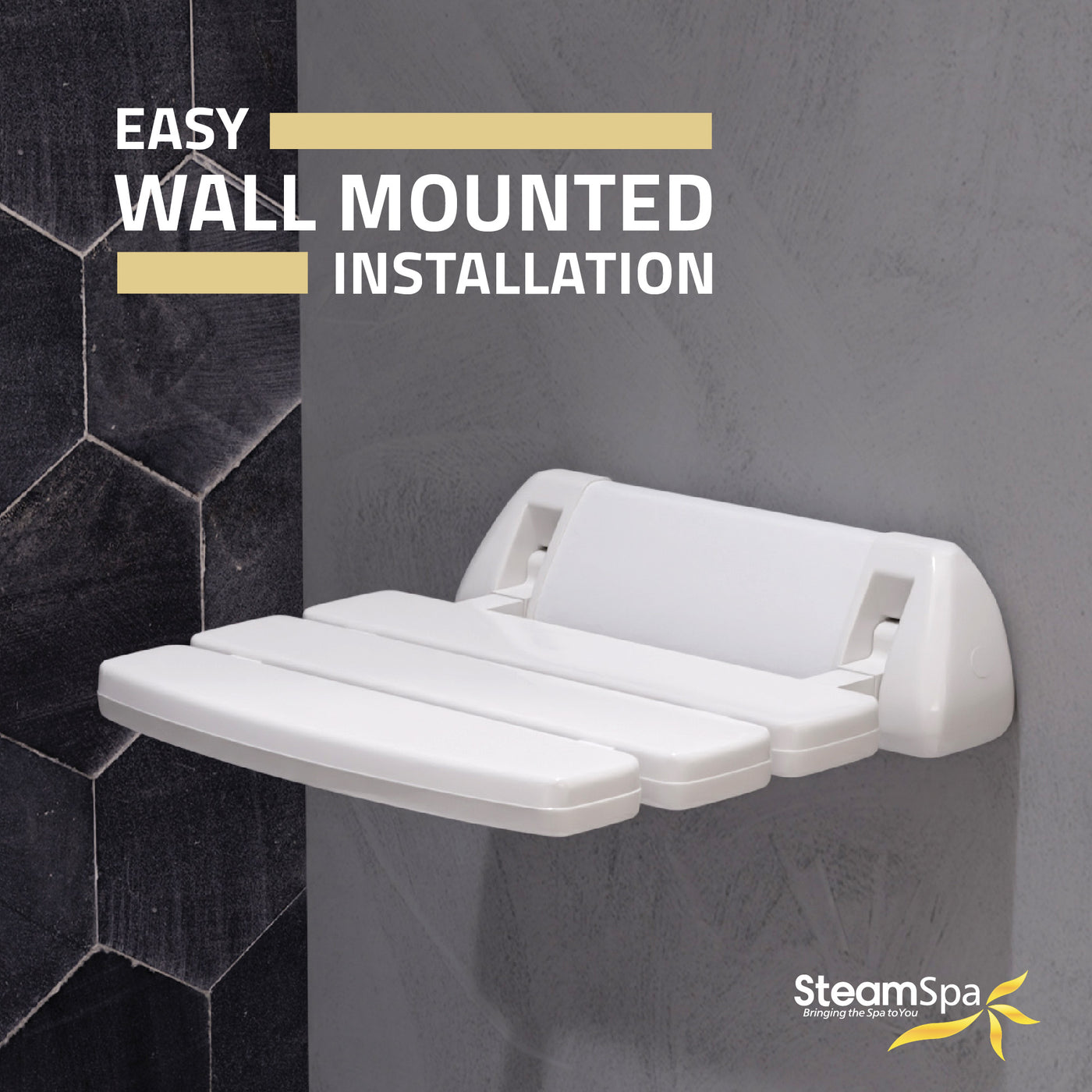 Class 13.78 in. Wall Mounted Folding Shower Seat SSP-SS-C
