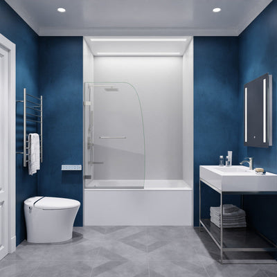 ANZZI Grand Series 31.5 in. by 56 in. Frameless Hinged Tub Door SD-AZ10-01MB