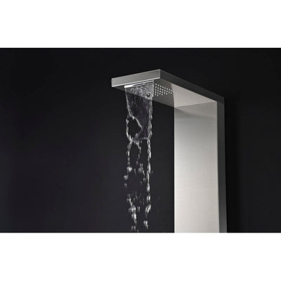 ANZZI Expanse 57 in. Full Body Shower Panel with Heavy Rain Shower and Spray Wand in Brushed Steel SP-AZ041