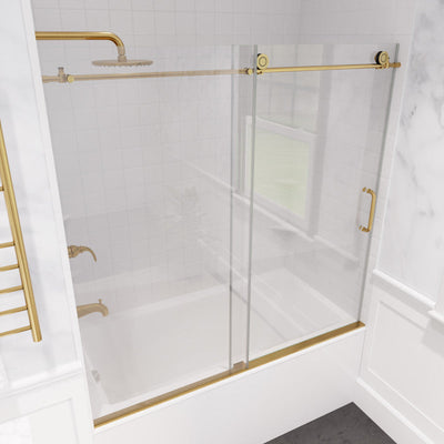 ANZZI Raymore Series 60 in. x 62 in. Frameless Sliding Tub Door SD-AZ8080-01CH