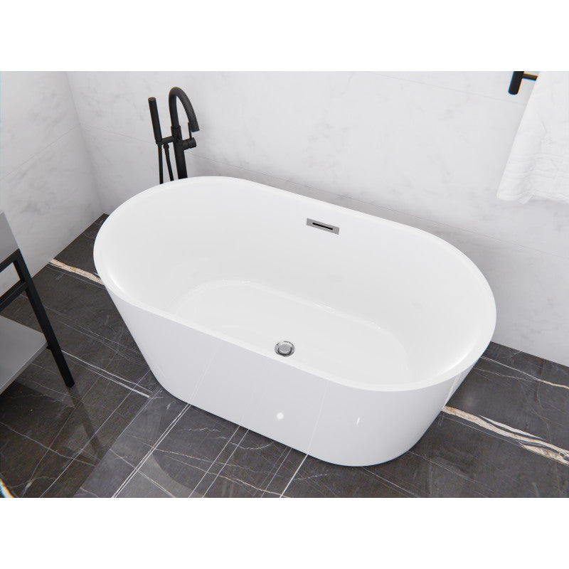 ANZZI Chand 59 in. Acrylic Flatbottom Freestanding Bathtub FT-AZ098-59