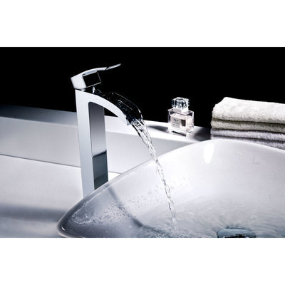 Key Series Single Hole Single-Handle Vessel Bathroom Faucet in Polished Chrome L-AZ097