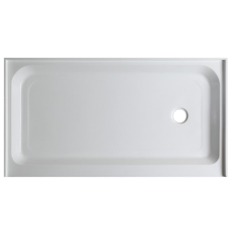 ANZZI Tier 32 x 60  in. Right Drain Single Threshold Shower Base in White SB-AZ03RD