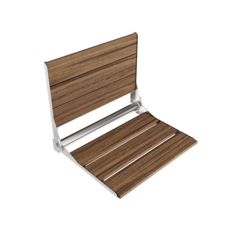 AC-AZ203 - ANZZI Saxon 17 in. Teak Wall Mounted Folding Shower Seat