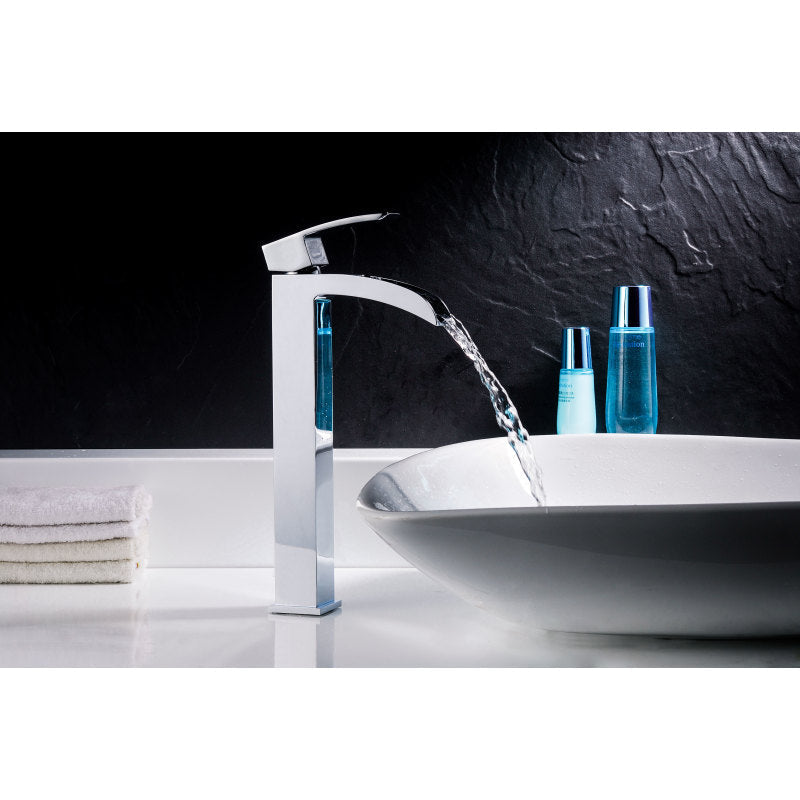 Key Series Single Hole Single-Handle Vessel Bathroom Faucet in Polished Chrome L-AZ097