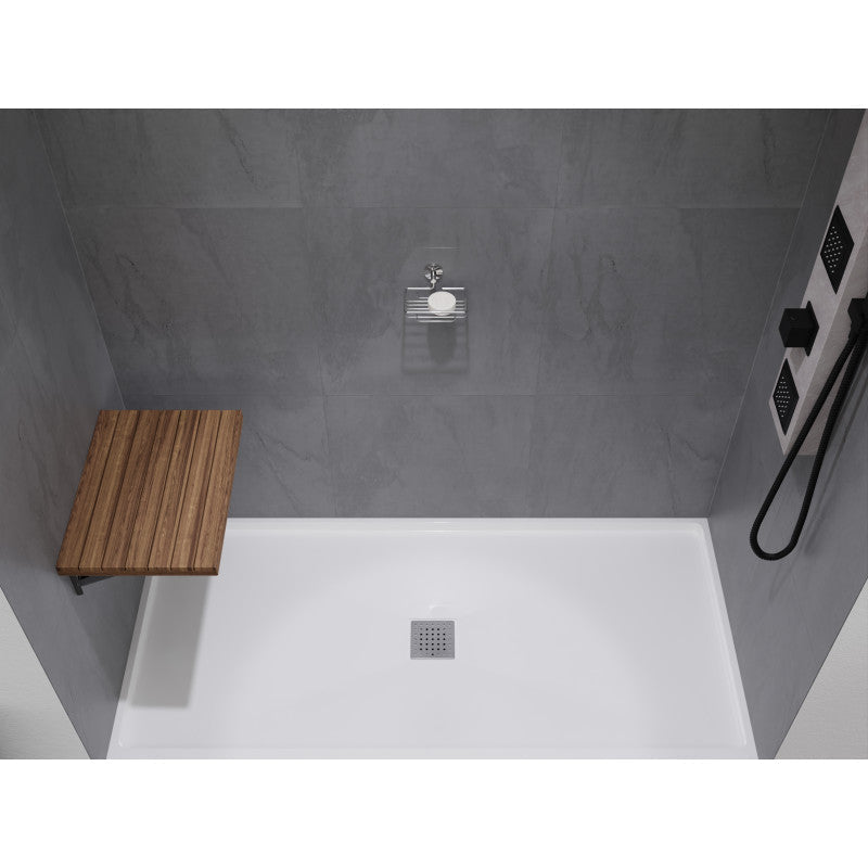 ANZZI Goreme 16.93 in. Teak Wall Mounted Folding Shower Seat AC-AZ204