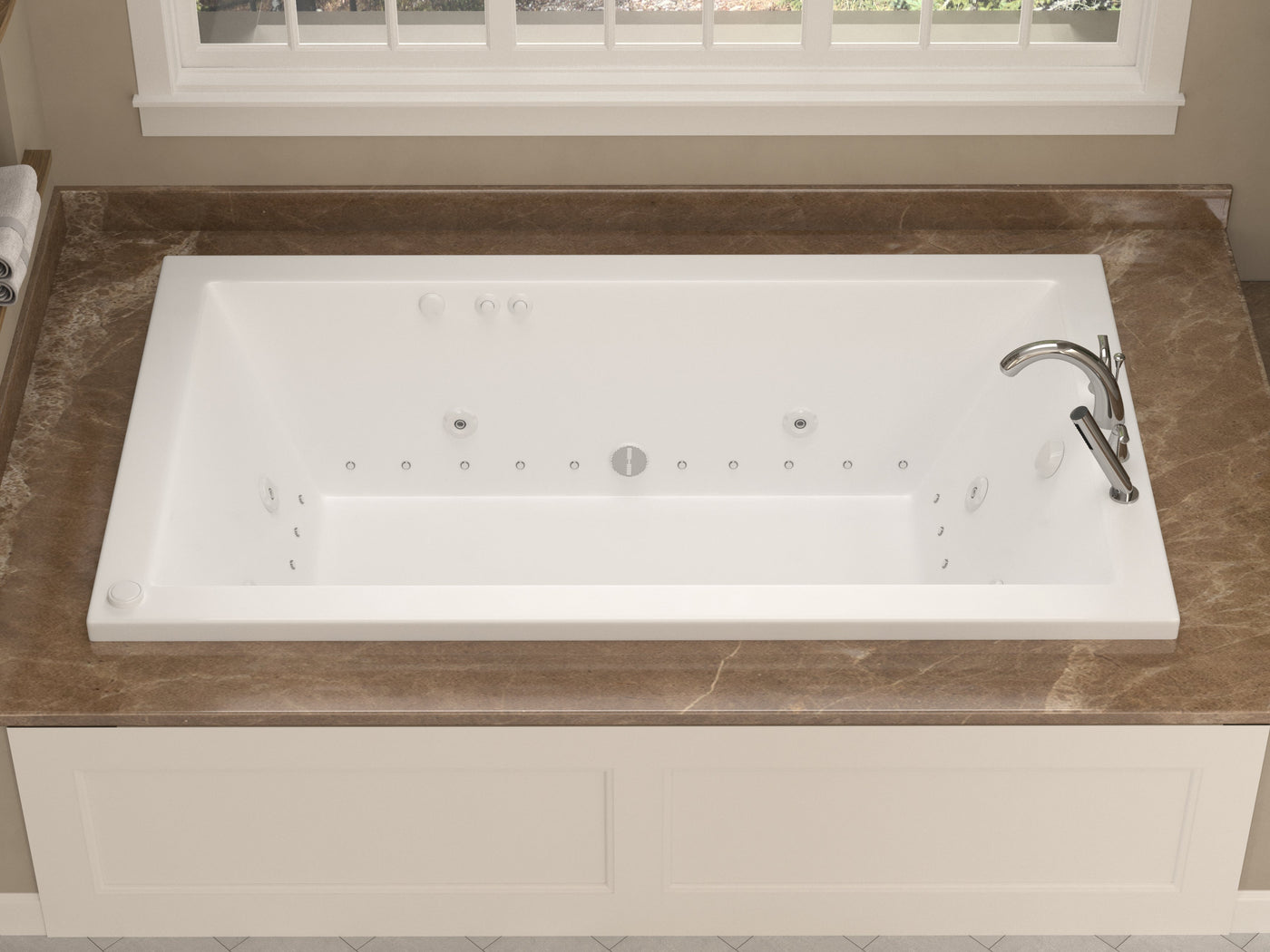 Atlantis Whirlpools Venetian 36 x 60 Rectangular Air & Whirlpool Jetted Bathtub 3660VNDL