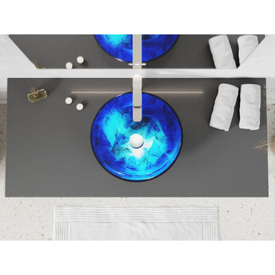 ANZZI Belissima Round Glass Vessel Bathroom Sink LS-AZ917