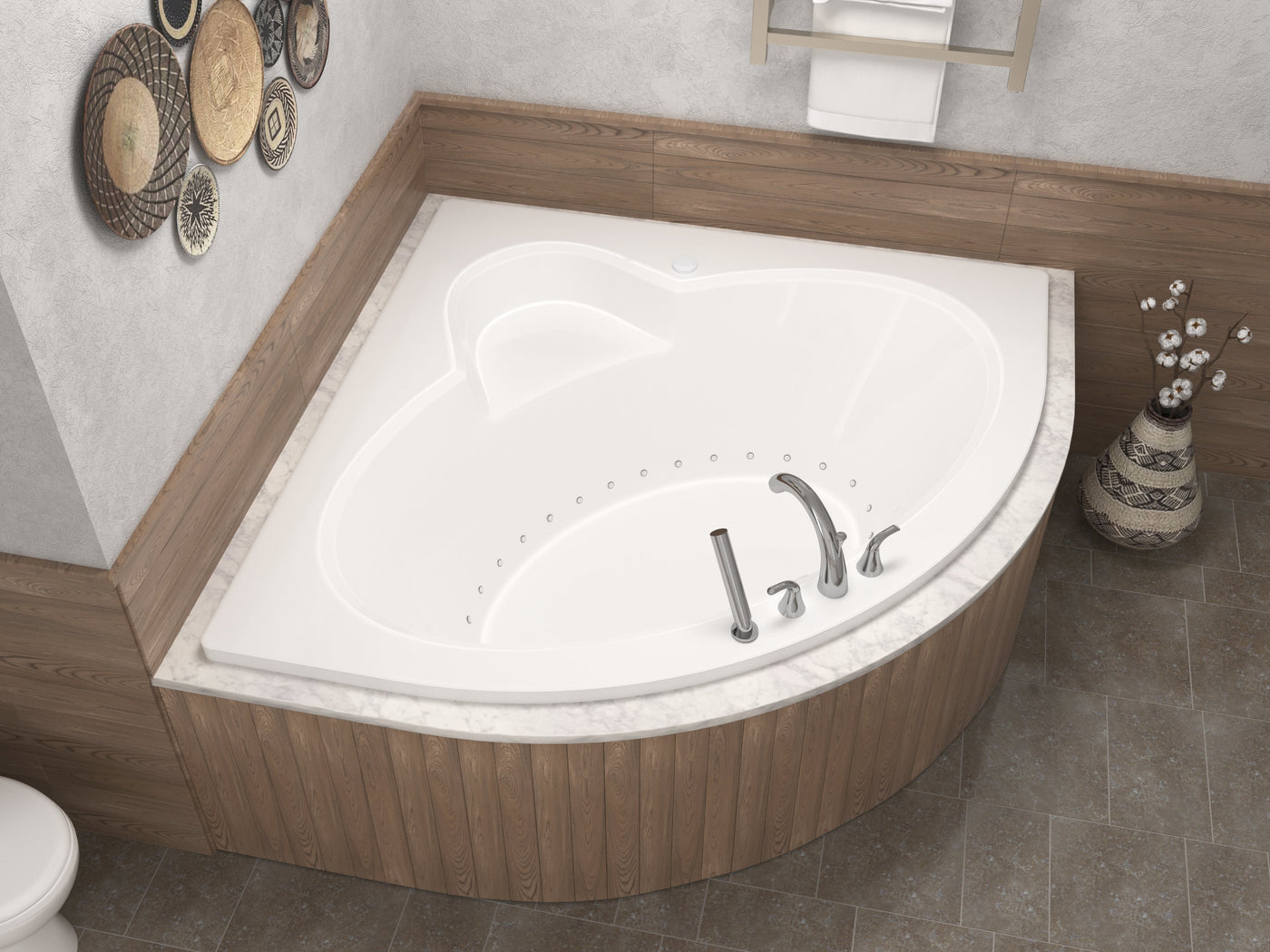 Atlantis Whirlpools Alexandria 60 x 60 Corner Air Jetted Bathtub 6060AAL