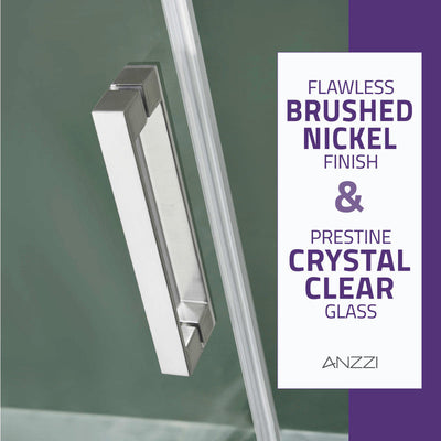 ANZZI Rhodes Series 48 in. x 76 in. Frameless Sliding Shower Door with Handle SD-FRLS05701BN