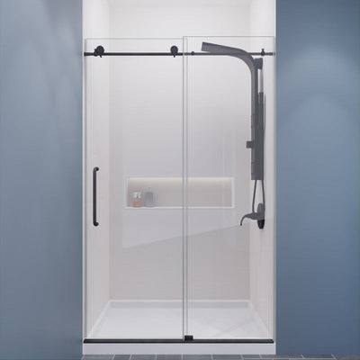 ANZZI Leon Series 48 in. by 76 in. Frameless Sliding Shower Door with Handle SD-AZ8077-01CH