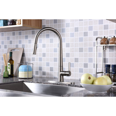 Orbital Single Handle Pull-Down Sprayer Kitchen Faucet in Brushed Nickel KF-AZ186BN