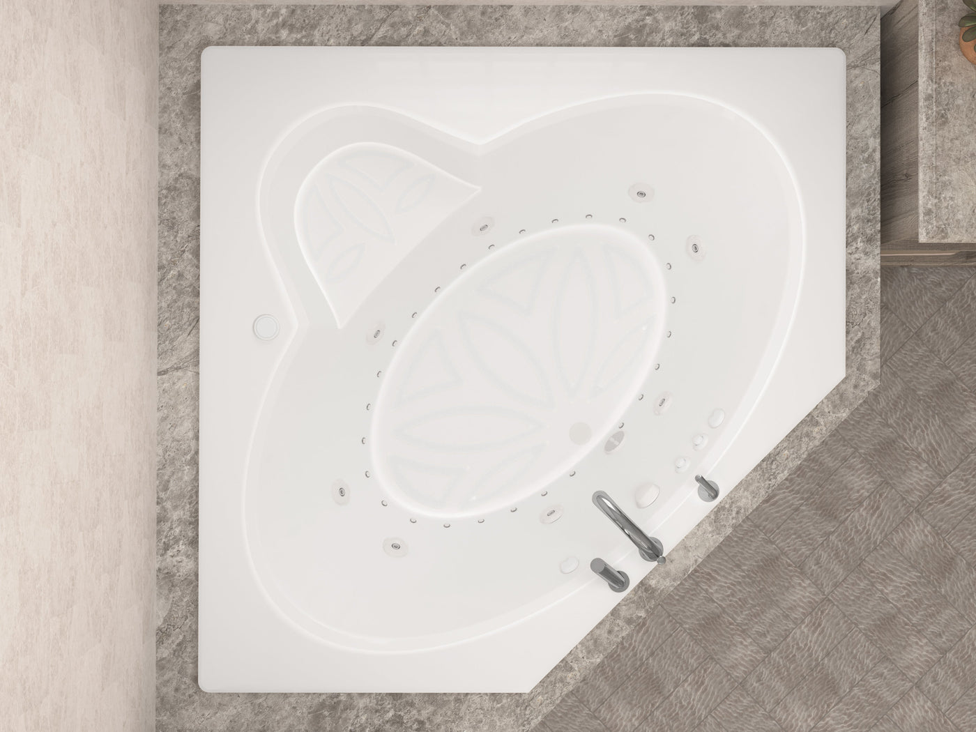 Atlantis Whirlpools Sublime 60 x 60 Corner Air & Whirlpool Jetted Bathtub 6060SDR