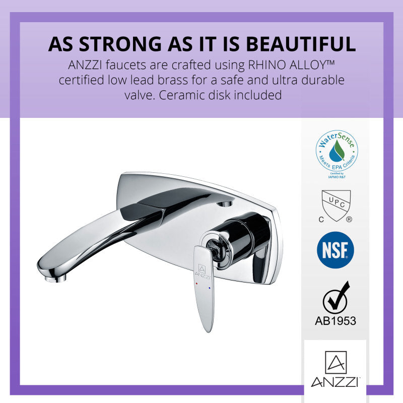 ANZZI Voce Series Single-Handle Wall Mount Bathroom Faucet L-AZ023