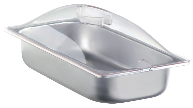 Cadco Third Size Steam Pan with Clear Dome Lid SPL-3P