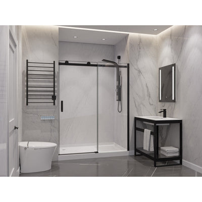 ANZZI Rhodes Series 48 in. x 76 in. Frameless Sliding Shower Door with Handle SD-FRLS05701BN