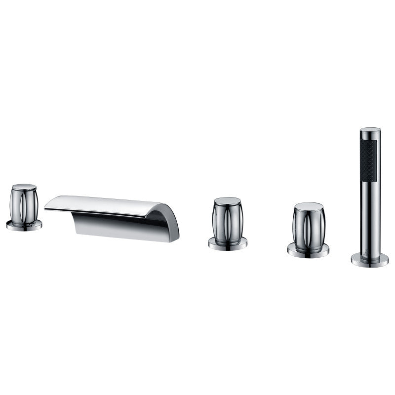 FR-AZ043CH - ANZZI Della 3-Handle Deck-Mount Roman Tub Faucet in Chrome