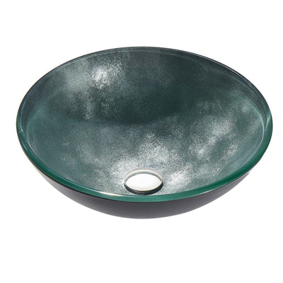 LS-AZ917 - ANZZI Belissima Round Glass Vessel Bathroom Sink with Stellar Grey Finish