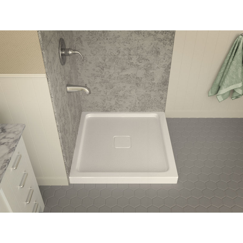 ANZZI Titan Series 36 in. x 36 in. Double Threshold Shower Base in White SB-AZ009WH