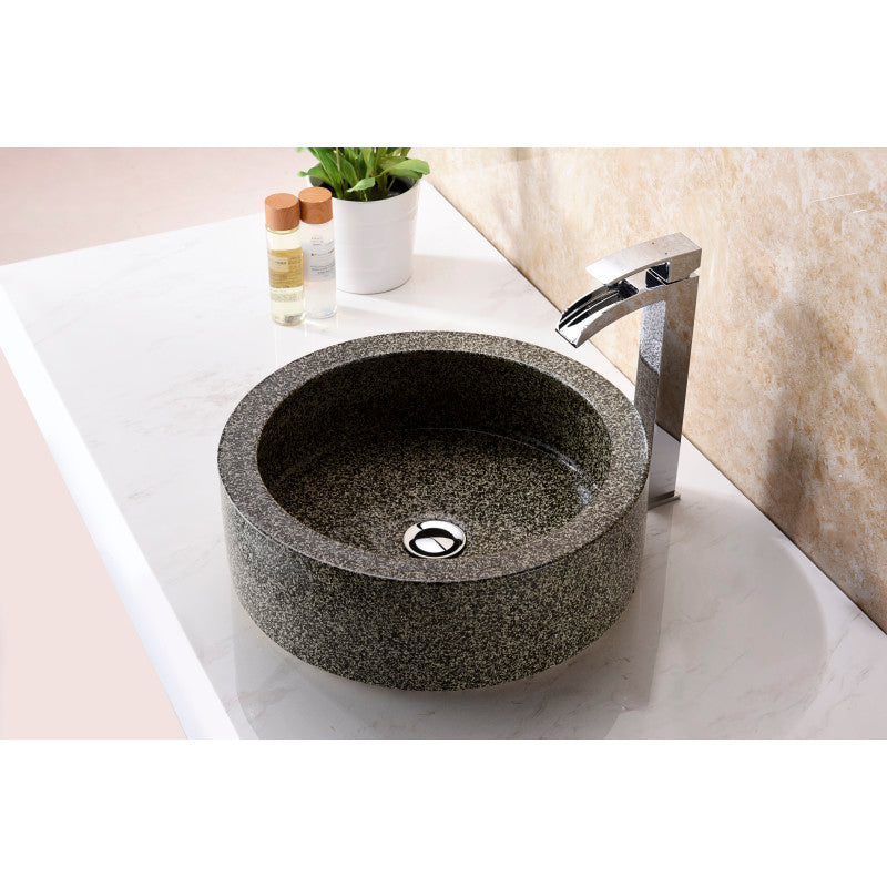 ANZZI Black Desert Crown Vessel Sink in Speckled Stone LS-AZ182