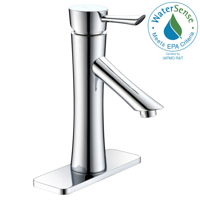 ANZZI Saga Series Single Hole Single-Handle Low-Arc Bathroom Faucet in Polished Chrome L-AZ035