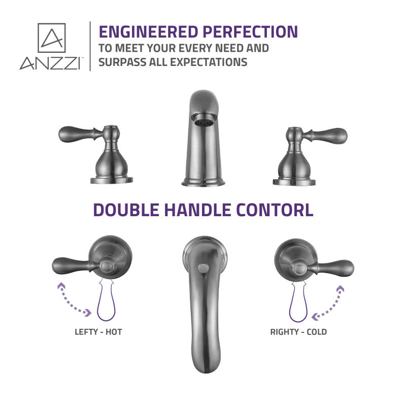 ANZZI Merchant 8 in. Widespread 2-Handle Bathroom Faucet in Brushed Nickel L-AZ137BN