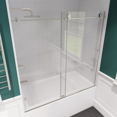 ANZZI Raymore Series 60 in. x 62 in. Frameless Sliding Tub Door SD-AZ8080-01CH