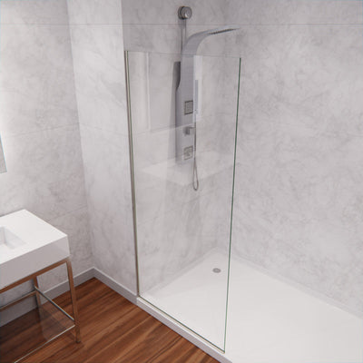 ANZZI Veil Series 74 in. by 34 in. Framed Glass Shower Screen SD-AZFL06001MB