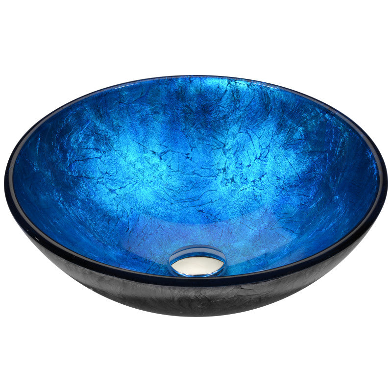 Arc Series Vessel Sink in Frosted Blue LS-AZ196