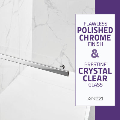 ANZZI Myth 28 in. x 56 in. Frameless Tub Door with TSUNAMI GUARD SD-AZ053-01CH