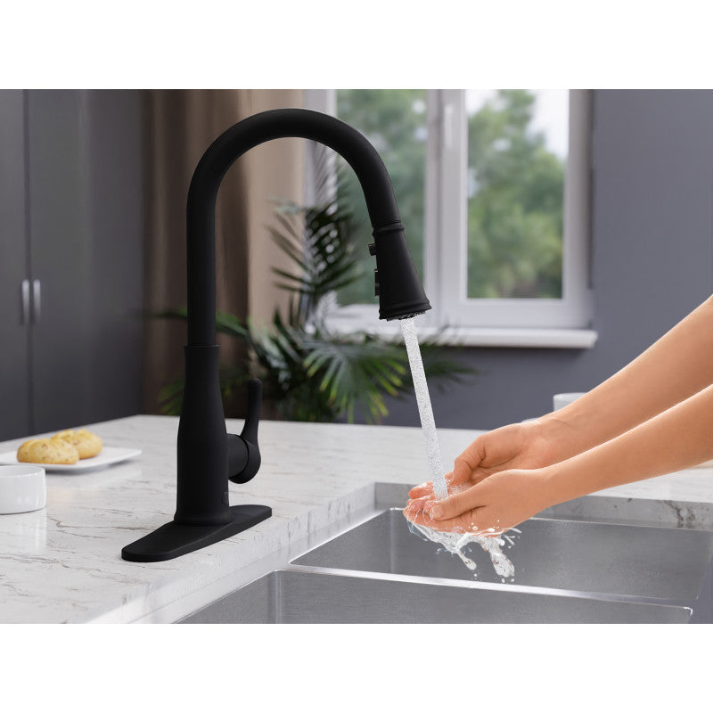 ANZZI Sifo Hands Free Touchless 1-Handle Pull-Down Sprayer Kitchen Faucet with Motion Sense and Fan Sprayer KF-AZ301SS