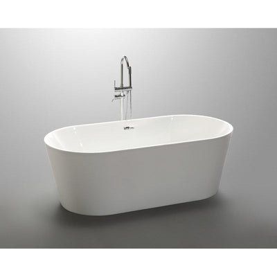 ANZZI Chand 55 in. Acrylic Flatbottom Freestanding Bathtub FT-AZ098-55