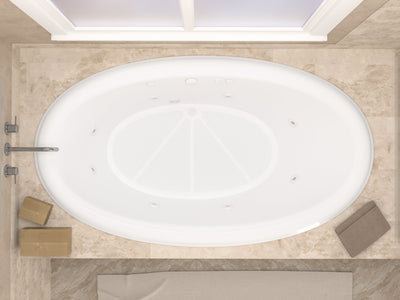 Atlantis Whirlpools Petite 44 x 78 Oval Whirlpool Jetted Bathtub 4478PCWR