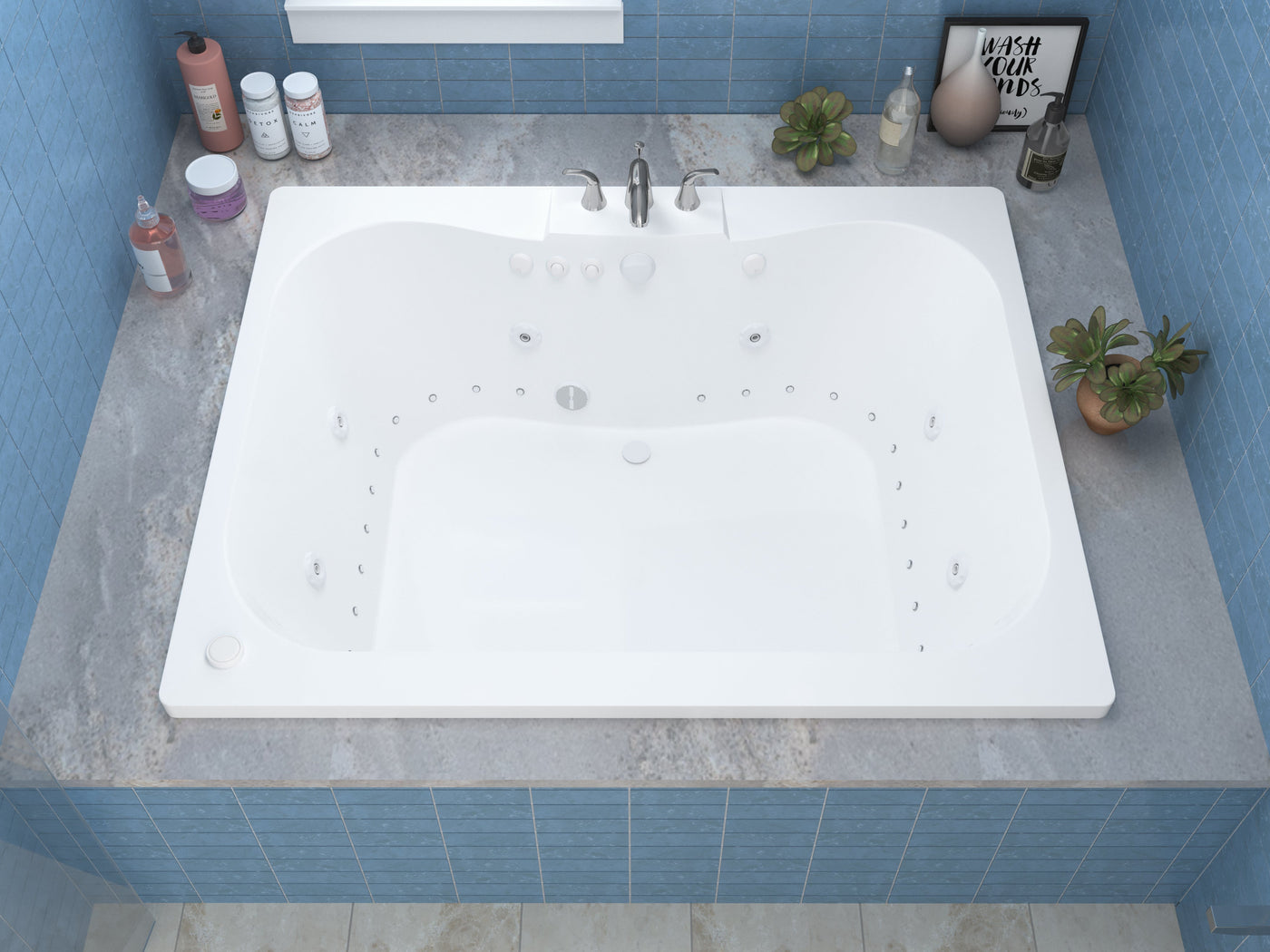 Atlantis Whirlpools Neptune 40 x 60 Rectangular Air & Whirlpool Jetted Bathtub 4860NDL