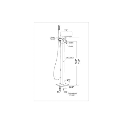 ANZZI Khone 2-Handle Claw Foot Tub Faucet with Hand Shower FS-AZ0037CH