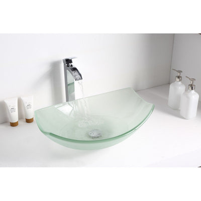 ANZZI Pendant Series Deco-Glass Vessel Sink in Lustrous Frosted LS-AZ085