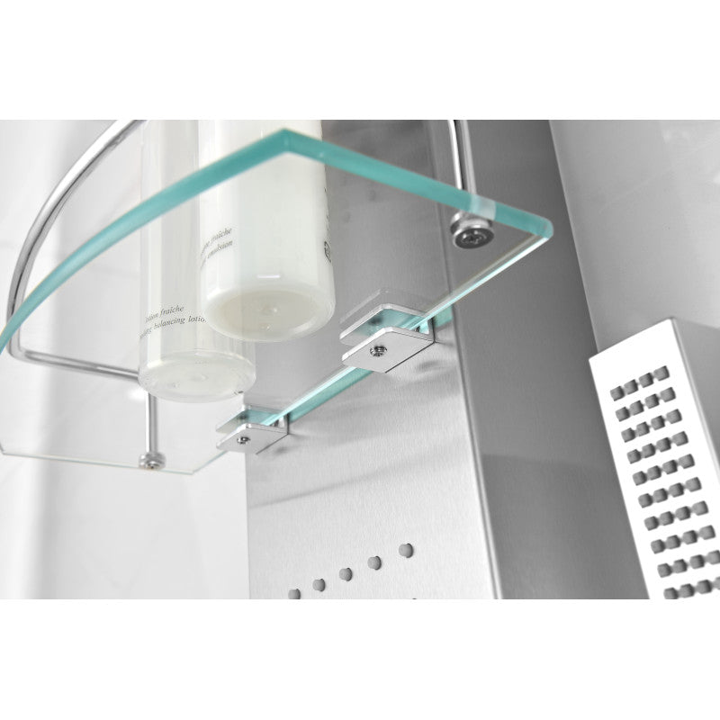 ANZZI Coastal 44 in. Full Body Shower Panel with Heavy Rain Shower and Spray Wand in Brushed Steel SP-AZ075