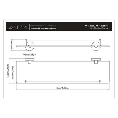 ANZZI ANZZI Caster Series 19.69 in. W Glass Shelf AC-AZ006