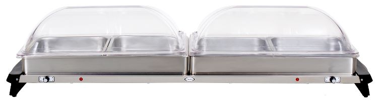 Cadco Electric Chafer / Buffet Server, Large Size, with Rolltop Lids WTBS-4RT