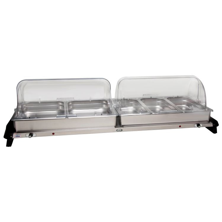 Cadco Electric Chafer / Buffet Server, Large Size, with Rolltop Lids WTBS-5RT