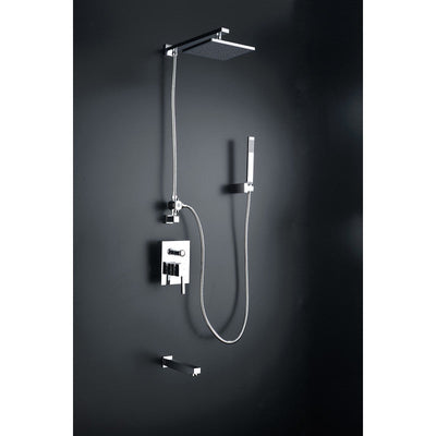 Byne 1-Handle 1-Spray Tub and Shower Faucet with Sprayer Wand in Polished Chrome SH-AZ013