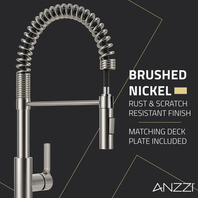 ANZZI Ola Hands Free Touchless 1-Handle Pull-Down Sprayer Kitchen Faucet with Motion Sense and Fan Sprayer KF-AZ303BN