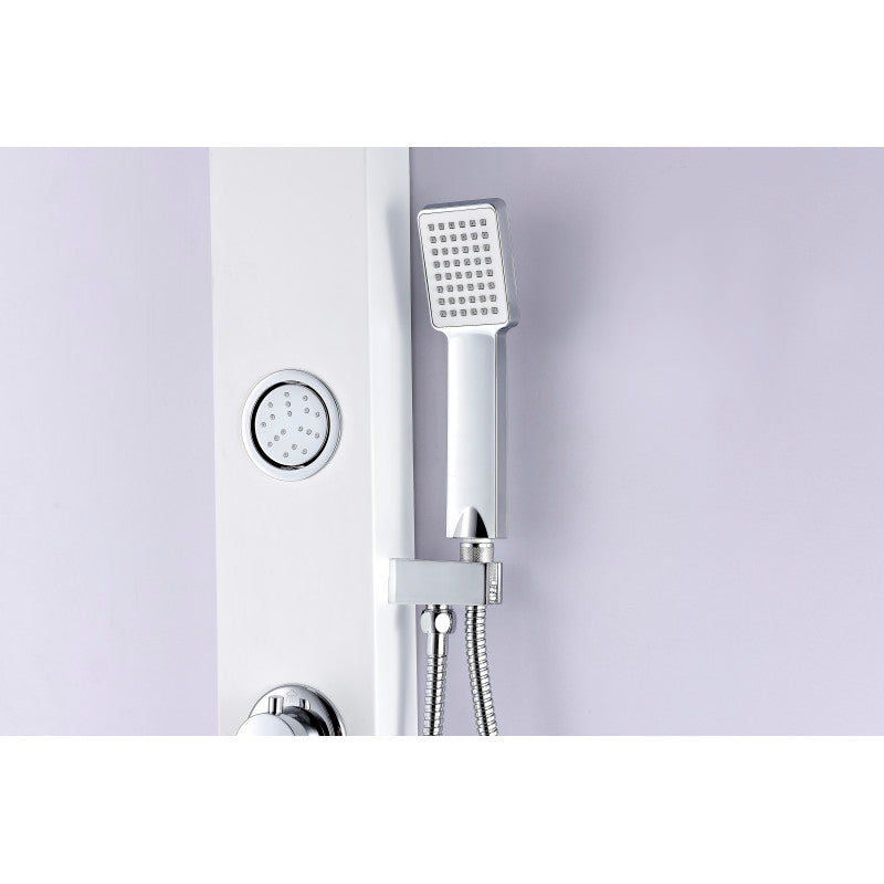 ANZZI Inland Series 44 in. Full Body Shower Panel System with Heavy Rain Shower and Spray Wand in White SP-AZ062