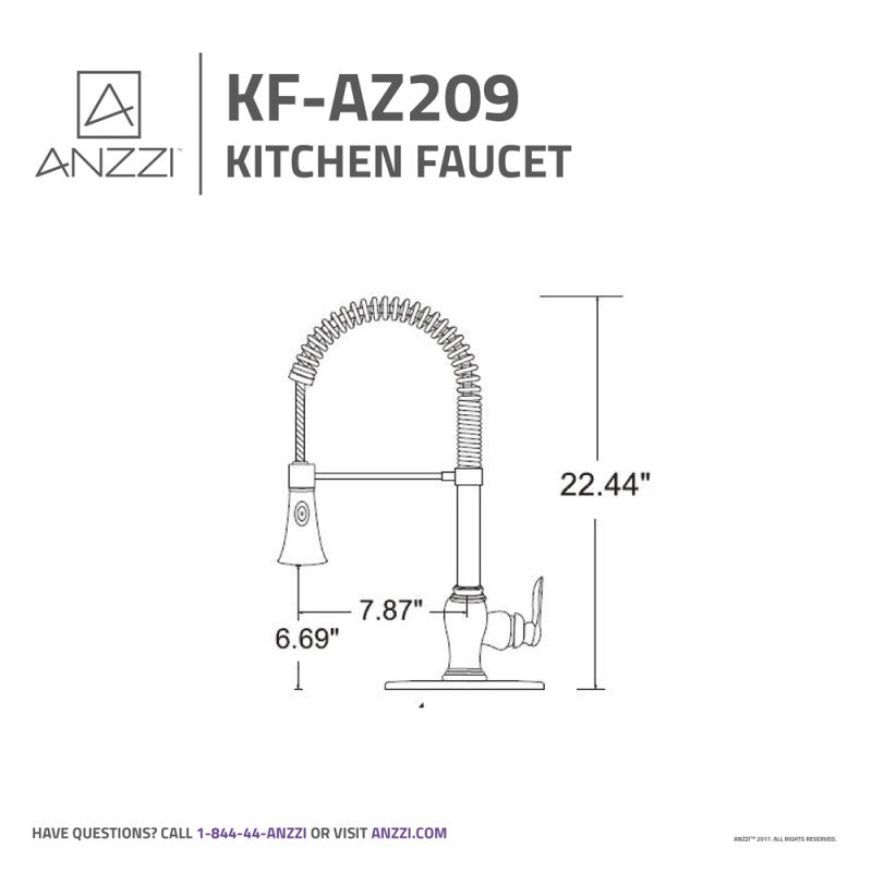 ANZZI Bastion Single Handle Standard Kitchen Faucet KF-AZ209ORB