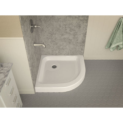 ANZZI Randi 36 x 36  in. Neo-Round Double Threshold Shower Base in White SB-AZ01RO