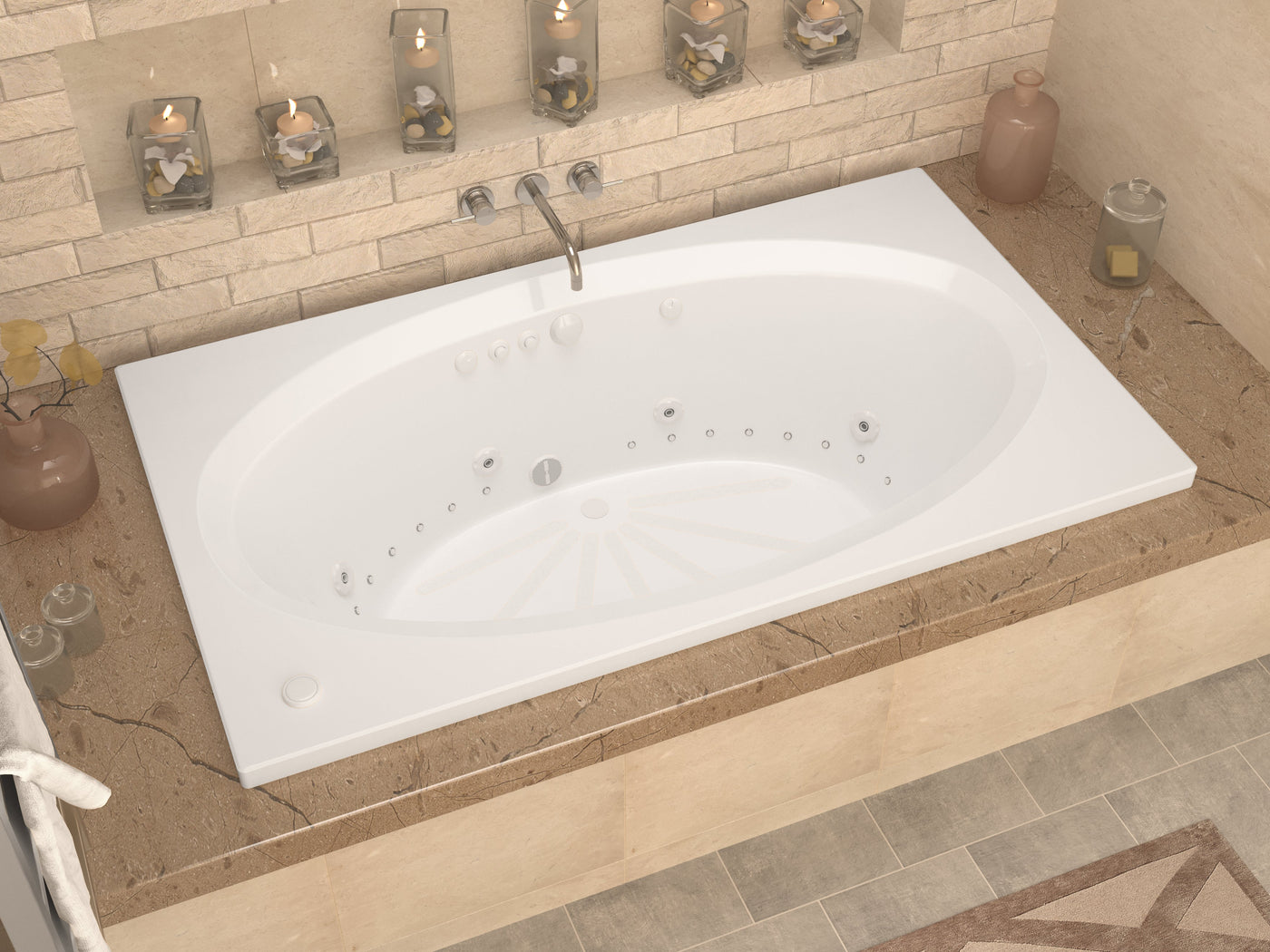 Atlantis Whirlpools Vogue 42 x 72 Rectangular Air & Whirlpool Jetted Bathtub 4272VCDL