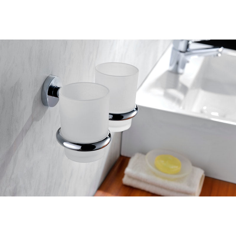 ANZZI Caster Series 7.36 in. Double Toothbrush Holder AC-AZ002BN